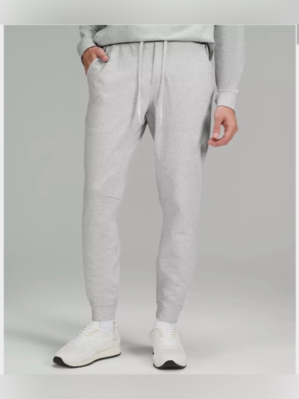 Lululemon City Sweat Jogger in Heathered Ultra Light Grey/Sea Salt Size XXL